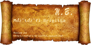 Mátéfi Brigitta névjegykártya